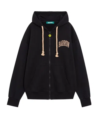 Barrow Printed Full-zip Sweatshirt In Black