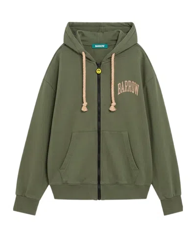 Barrow Printed Full-zip Sweatshirt In Green