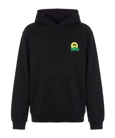 Barrow Printed Hooded Sweatshirt In Black