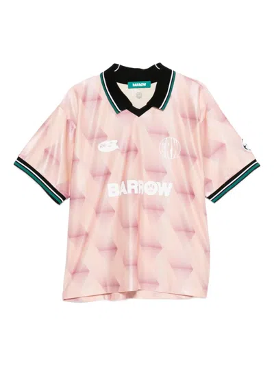 Barrow Printed Polo Shirt In Pink