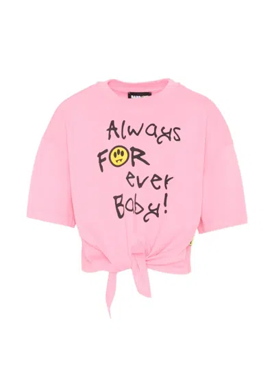 Barrow Kids' Printed Short-sleeve T-shirt In Pink