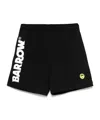 Barrow Elastic Waistband Iridescent Detail Shorts In Black