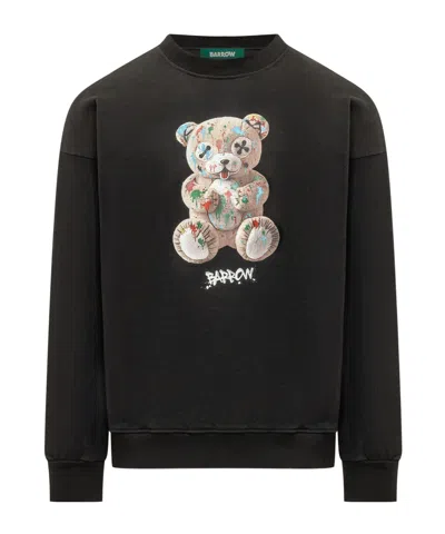 Barrow Teddy-bear Print Sweatshirt In Black