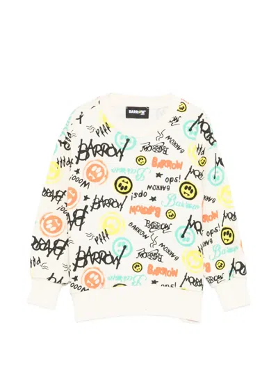 Barrow Kids' Printed Sweatshirt In White