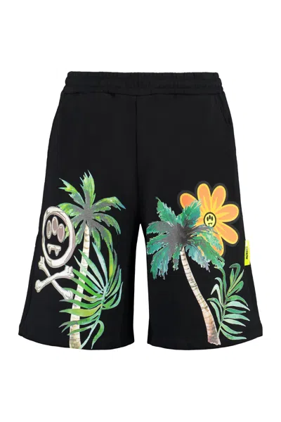 Barrow Printed Sweatshorts In Black