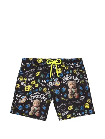 Barrow Kids' Printed Swim Shorts In Black