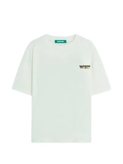 Barrow Cotton T Shirt Short Sleeves Crew Neck In White