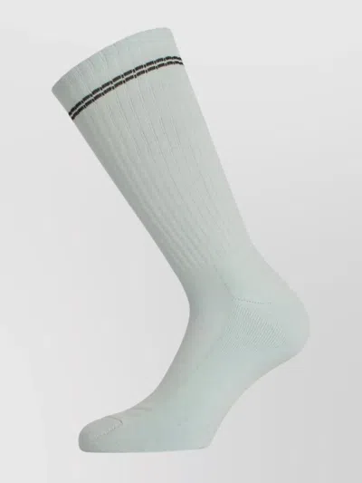 Barrow Ribbed Insert Graphic Motif Socks In White