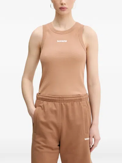 Barrow Ribbed Logo-print T-shirt In Neutral