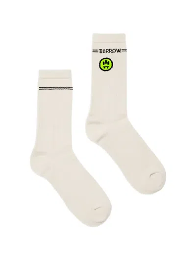 Barrow Ribbed Smiley Socks In Neutral