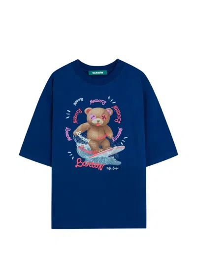 Barrow Round-neck Printed T-shirt In Blue