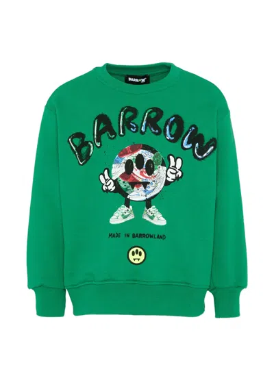 Barrow Kids' Round-neck Sweatshirt In Green