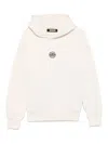 Barrow Rubberised-logo Hoodie In Neutrals