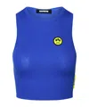 Barrow Rubberised-logo Tank Top In Blue
