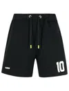 Barrow 'rugby' Cotton Bermuda Shorts In Black