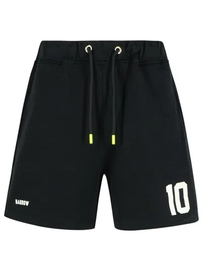 BARROW BARROW 'RUGBY' BLACK COTTON BERMUDA SHORTS