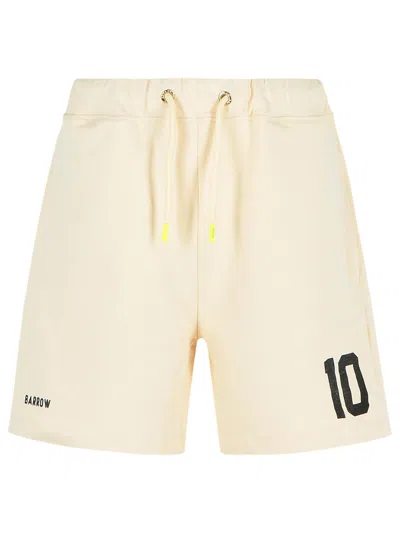 Barrow Rugby Ivory Cotton Bermuda Shorts In Beige
