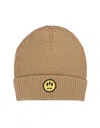 Barrow Sand Ribbed Knitted Beanie In Brown