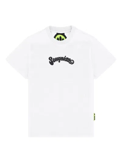 Barrow Kids' Script-logo Graphic T-shirt In White