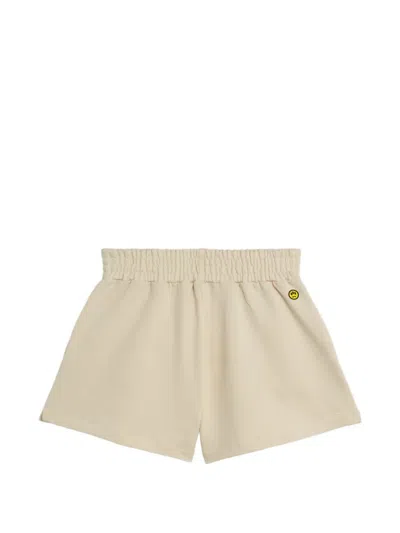Barrow Shirred Detail Shorts In Neutral