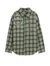 Barrow Shirt With Check Pattern And All-over Studs In Gray