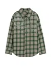 Barrow Shirt With Check Pattern And All-over Studs In Green