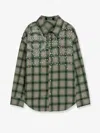 Barrow Shirt With Check Pattern And All-over Studs In Green