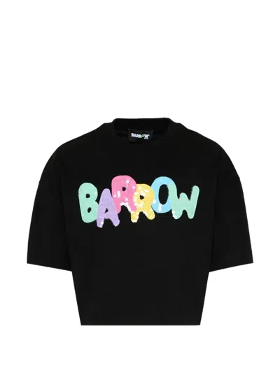 Barrow Kids' Short-sleeve Sequin T-shirt In Black