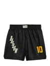 Barrow Black Nylon Basket Bermuda Shorts In Black