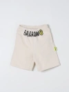 Barrow Beige Cotton Shorts With Logo In Cream