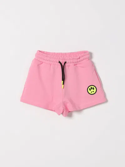Barrow Kids' Fleece Drawstring Shorts In Pink