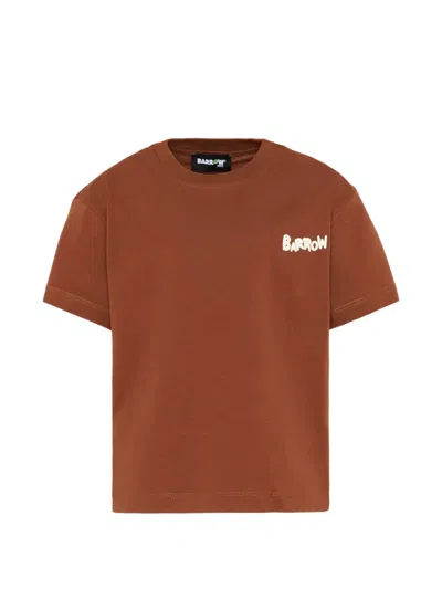 Barrow Kids' Short-sleeve Logo T-shirt In Brown