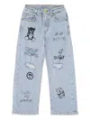 Barrow Sketch-effect Jeans In Blue