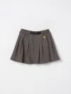 Barrow Brown Skirt For Girl With Smile In Gray