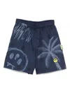 Barrow Skull-pattern Shorts In Blue