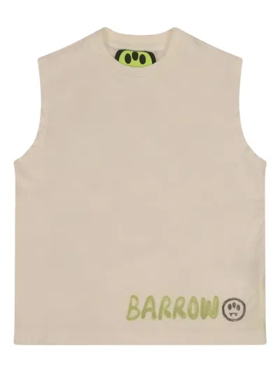 Barrow Kids' Sleeveless Logo-print Top In Nude