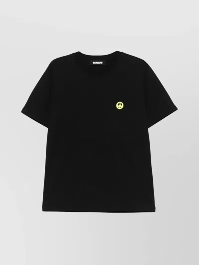 Barrow Smile Graphic Print T-shirt With Iridescent Detail In Black