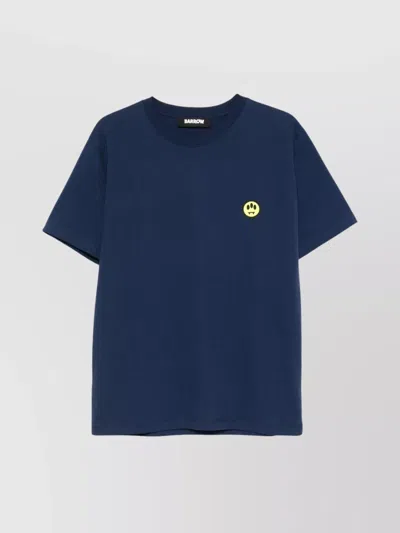 Barrow Smile Graphic Unisex T-shirt With Iridescent Detail In Blue