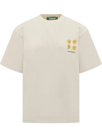 Barrow Smile-graphic T-shirt In Crema