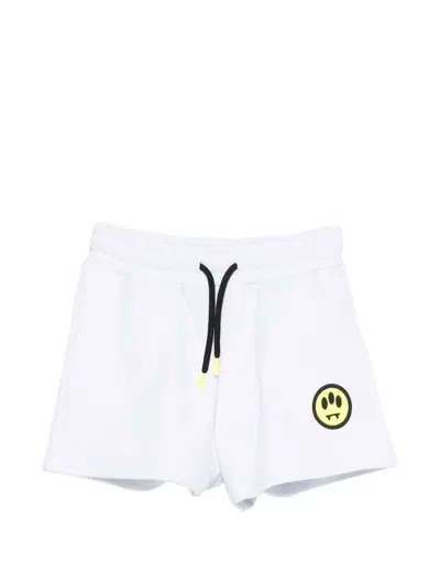 Barrow Kids' Smiley Drawstring Shorts In White