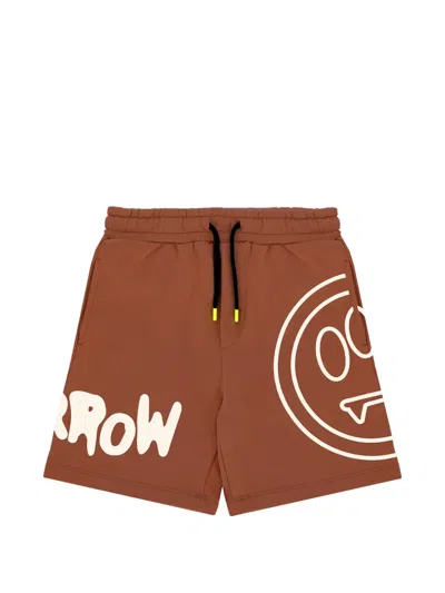 Barrow Kids' Smiley Graphic Shorts In Brown