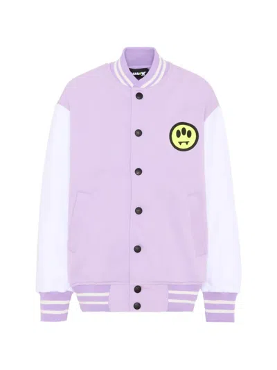 Barrow Kids' Smiley Logo Bomber Jacket In Purple