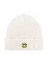Barrow Smiley-patch Ribbed Beanie In Neutrals