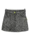 Barrow Spotted Wool Skirt In Gray