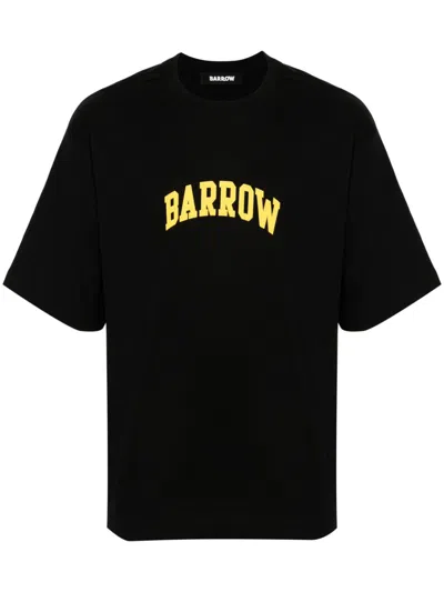 Barrow Stickers-print T-shirt In Black