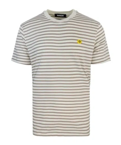 Barrow Striped Crewneck T-shirt In Neutral