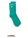 Barrow Striped Graphic Cotton Terry Unisex Socks In Green