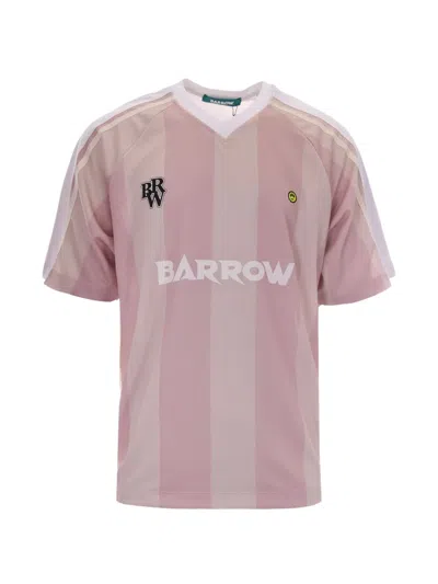 Barrow Striped Logo-print T-shirt In Pink
