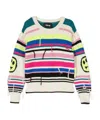 Barrow Striped Smiley Face-print Knit Sweater In White