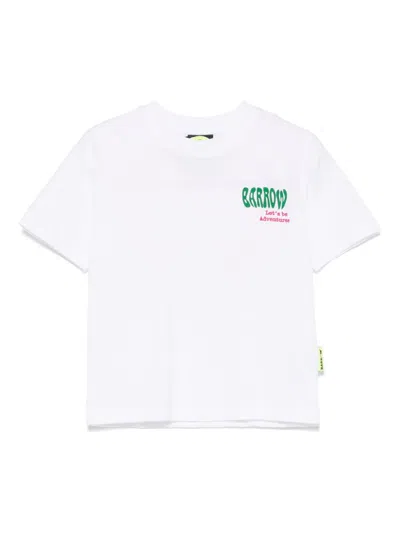 Barrow Kids' Studded Cotton T-shirt In White